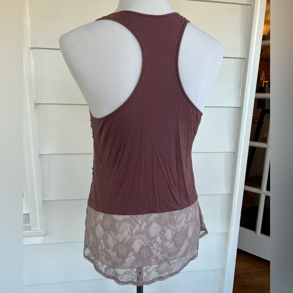 Express racerback purple tank with lace and sequins size small - Picture 2 of 3